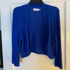 Eliza J knit bolero jacket in blue